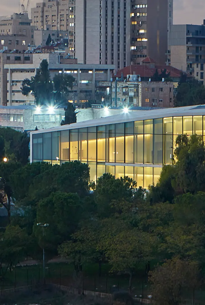 The Museum with lights on at night